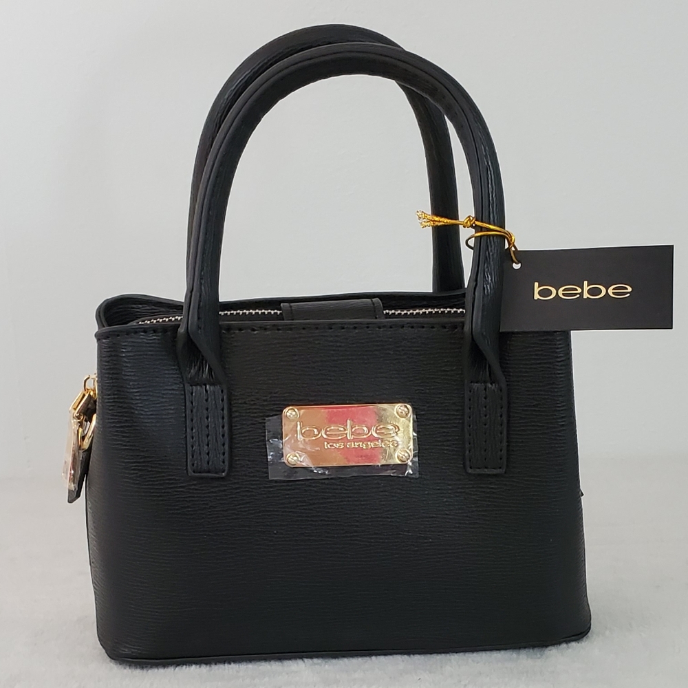 bebe Aubrey Micro Satchel Crossbody Black